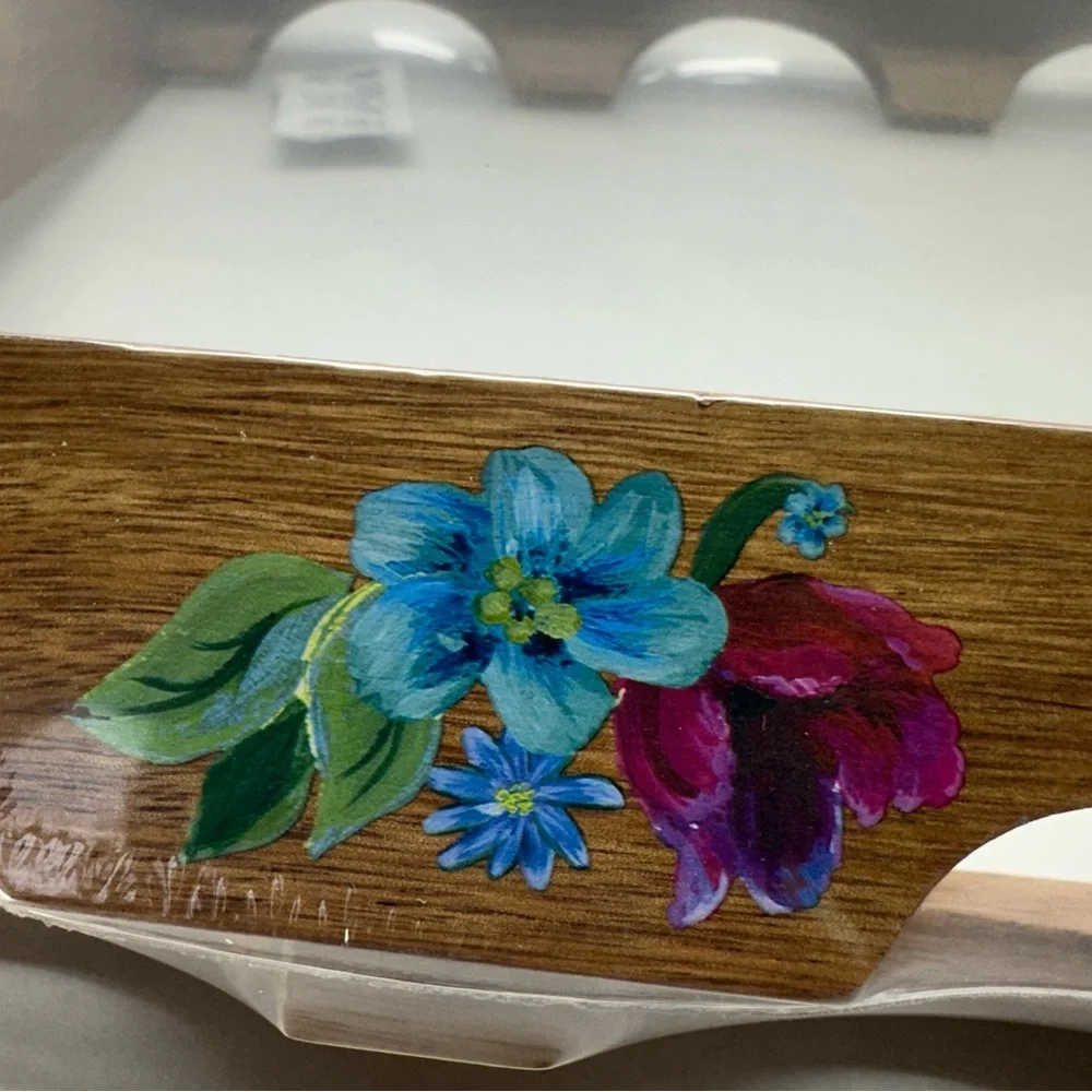 NEW The Pioneer Woman Spring Bouquet Acacia Wood Wine Rack 6-Bottle Folding NIB